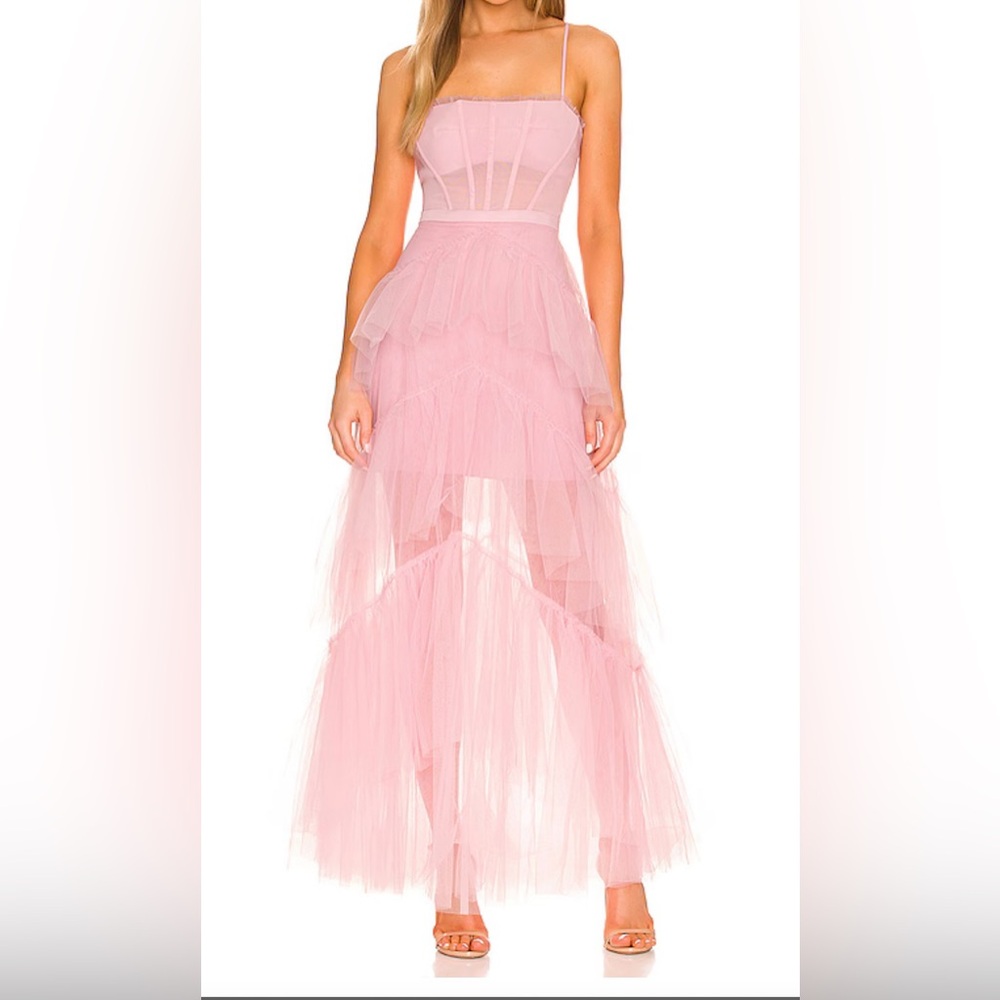 BCBGMaxAzria Pink Tulle Prom Dress